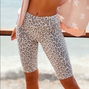 Chaser Brand Leopard Biker Shorts Small